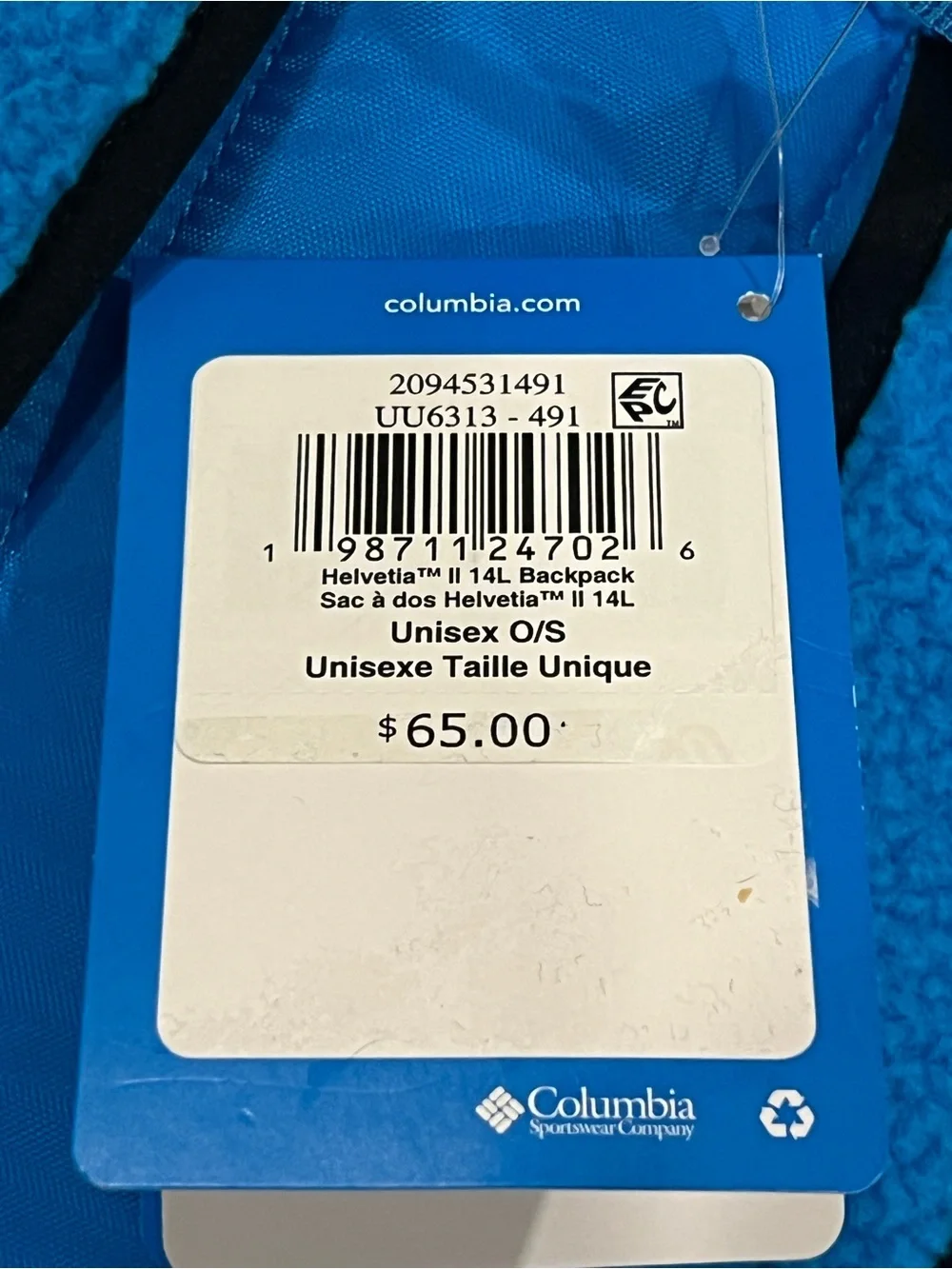 Columbia Fleece Backpack NWT
